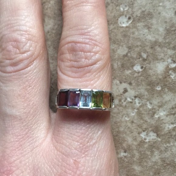 5-Stone Sterling Silver ‘Rainbow Ring’🌈💍 - Picture 3 of 8